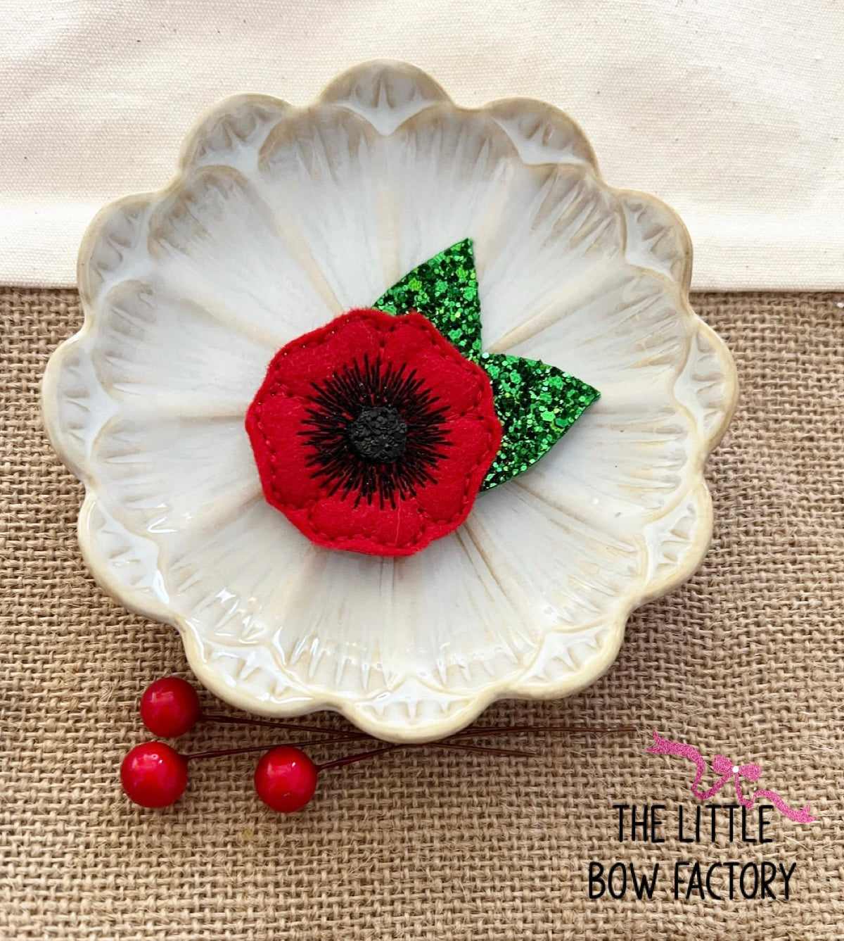 Pretty embroidered poppy