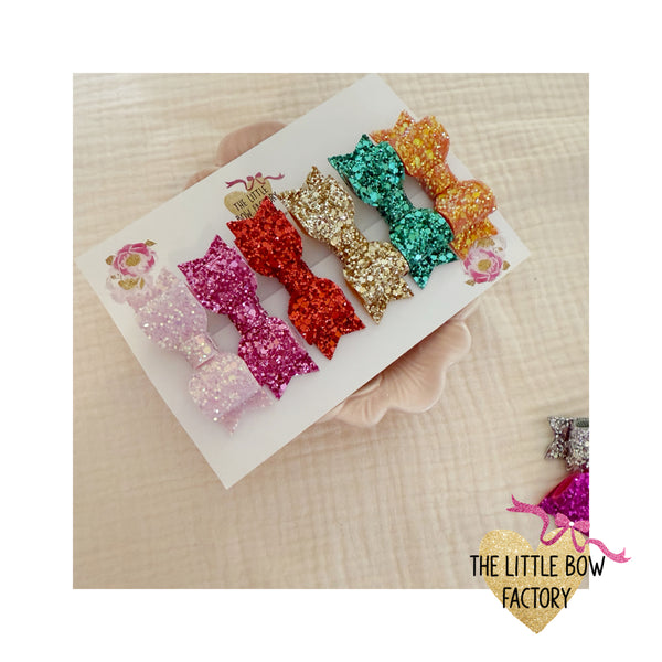 Matilda Dainty glitter bows - clips