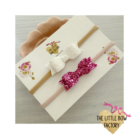 Matilda Dainty glitter bows - headbands