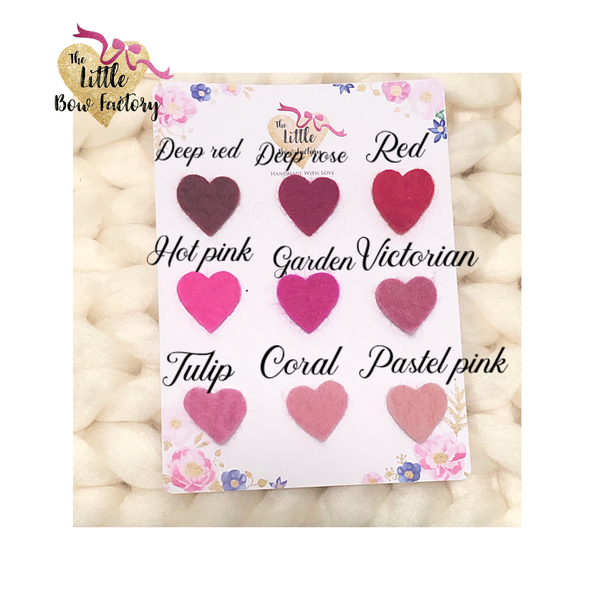 Classic soft felt hearts - clips and mini clips