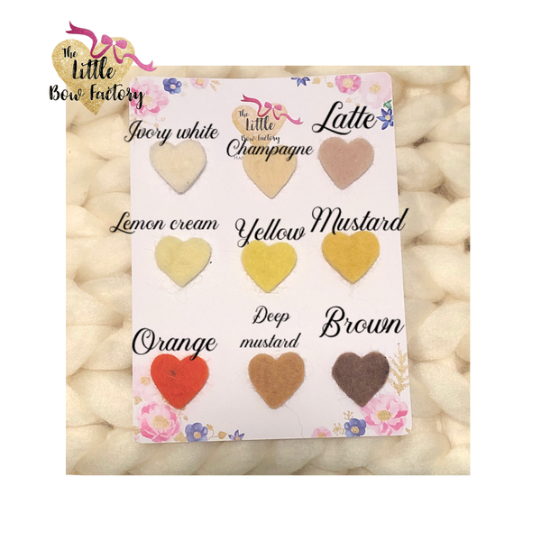 Classic soft felt hearts - clips and mini clips