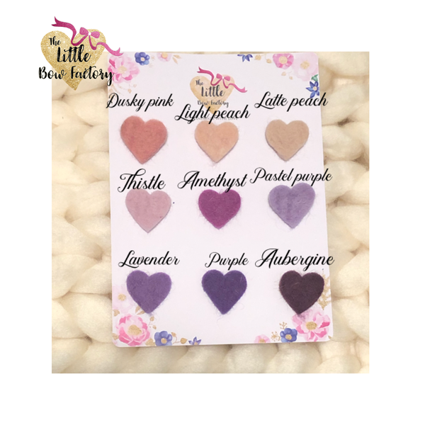 Classic soft felt hearts - clips and mini clips