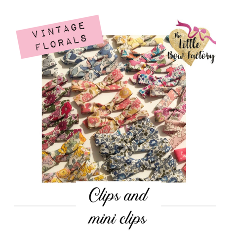 Vintage florals - liberty pretties - clips and mini clips