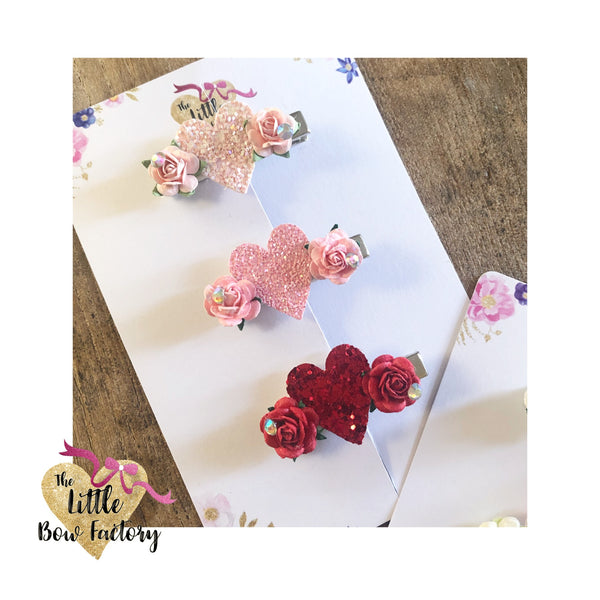 Sweet heart sparkles and rose - headbands