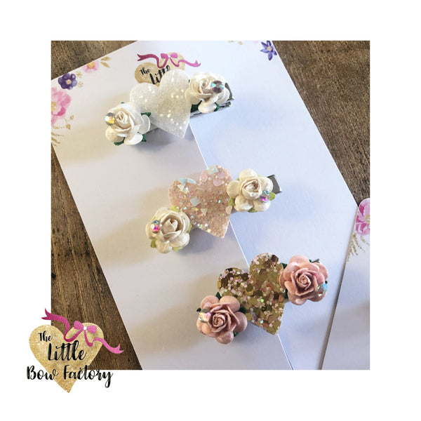 Sweet heart sparkles and rose - headbands