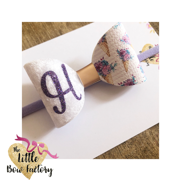 Ltd edition - ice cream floral personalised name / initial bow